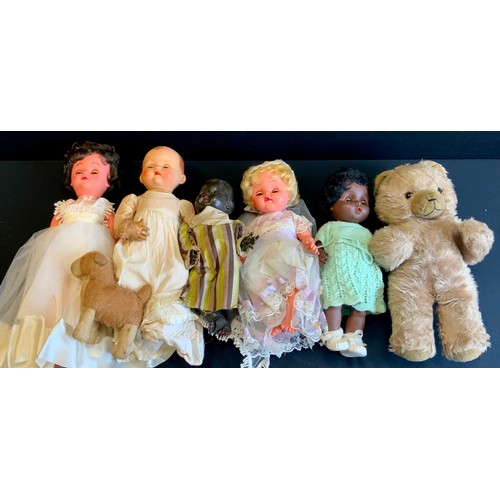 234 - A Cherrycraft Doll, Olivia, boxed; others similar; a Pedigree doll; another; teddy bear; etc (qty)