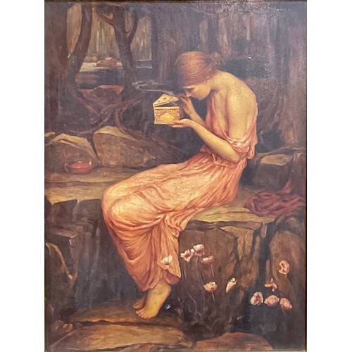 940 - A modern print, after John Williams Waterhouse' Psyche opening the golden box, gilt frame