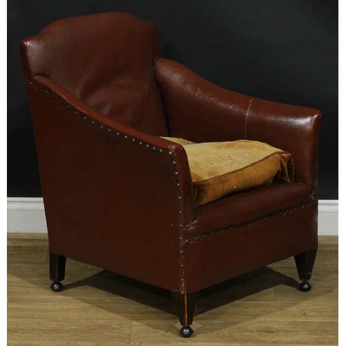 116 - An Art Deco period club armchair, 79cm high, 66cm wide, the seat 45cm wide and 53cm deep
