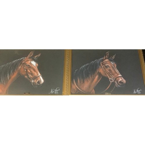 1430 - Alan Ward (contemporary)
A Pair of Equestrian Studies, William and Russell
signed, dated 1979, paste... 