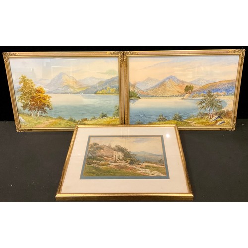 1445 - F. V. St. Clare, a pair, Grasmere Lake and Friars Crag, Catbells, signed, watercolours, 34.5cm x 49.... 