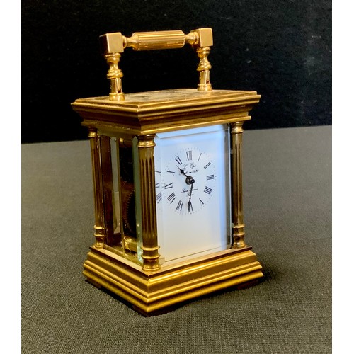 354 - A L'Epee France brass carriage clock, 8cm high, boxed