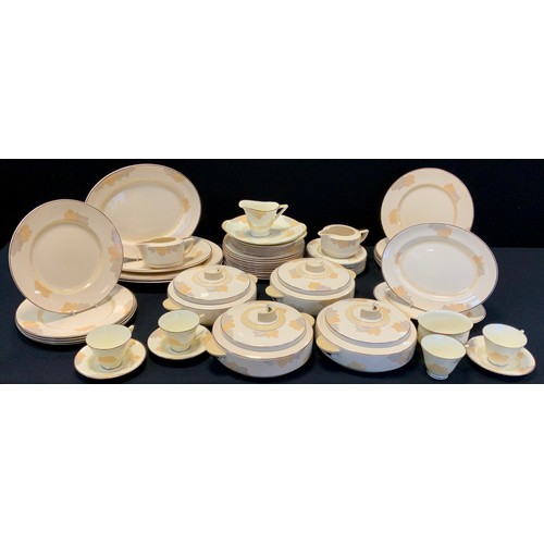 195 - Royal Doulton, Athlone, D5551 dinner service for ten including four tureens, four tea cups and sauce... 