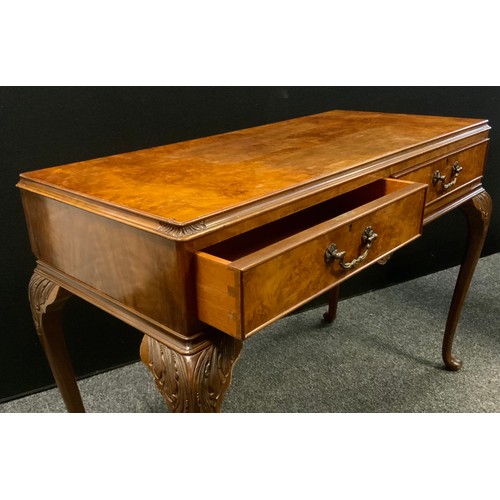 253 - A Queen Anne revival walnut side or writing table, c.1930