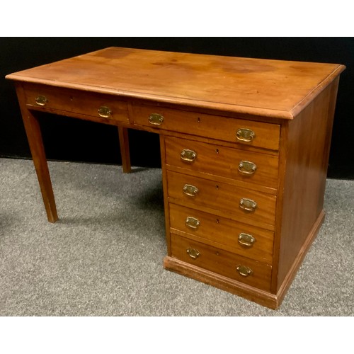 264 - A late Victorian mahogany single pedestal desk, c.1900