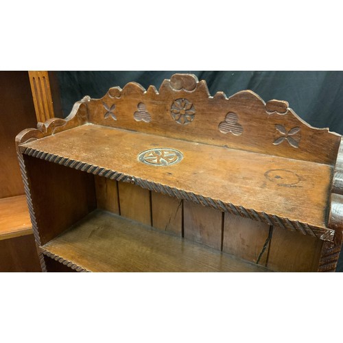 265 - A Victorian mahogany bookcase; an oak bookcase (2)