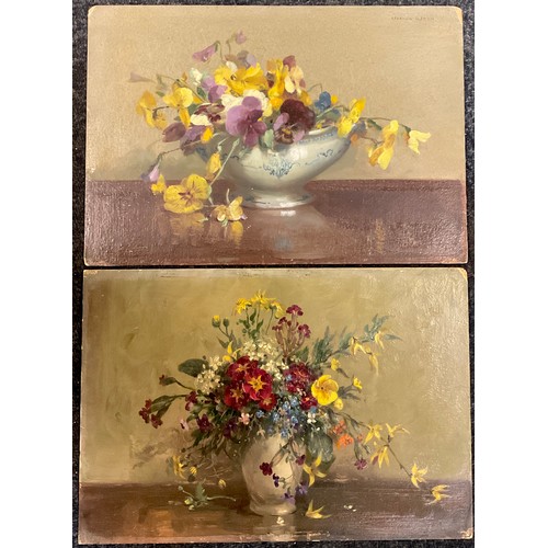 160 - Vernon Ward (1905 - 1985)
A Pair, Still Lives of Flowers, Folio Numbers 97 & 98
signed paper label t... 