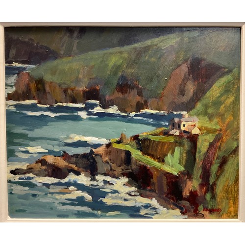 27 - Eric Ward (bn. 1945)
Cottage at Gurnard’s Head, St. Ives,
signed, acrylic, 24.5cm x 29.5cm.