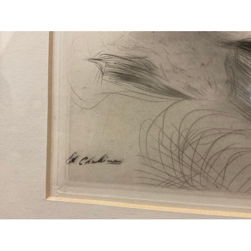 46 - Chahine, Edgar (1874-1947), Mademoiselle Noyes, 2nd State, drypoint etching, signed in the print, to... 