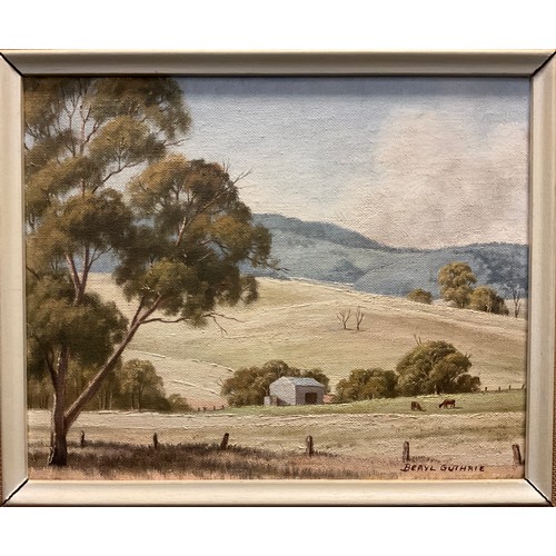 79 - Beryl Guthrie (Australian, bn. 1929) 
Landscape, New South Wales,  
signed, oil on board, 20cm x 24.... 