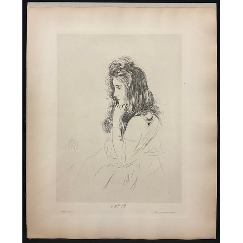 177 - Paul Cesar Helleu (1859 - 1927), Mademoiselle P, heliogravure etching, blind stamped, Lemercier, ser... 