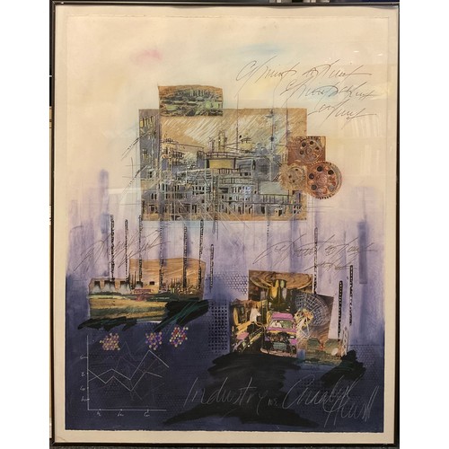 287 - Annabel Hewitt, British (b.1946),
'Industry 105',
signed, Mixed Media Collage on Paper, 98.5cm x 75c... 