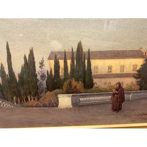 126 - Ernest Edward Briggs (1866-1913), Study for San Salvadore del Monte, signed Ernest Briggs, watercolo... 