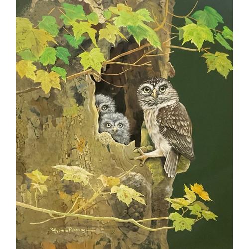 19 - Pollyanna Pickering (1942 - 2018)
Hollow Tree House, Owl and Owlets
signed, gouache, 41cm x 37cm