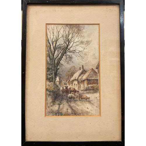 138 - Robert William Arthur Rouse (1867–1951), A Rural life, signed, dated 1930, watercolour, 21cm x 12cm.