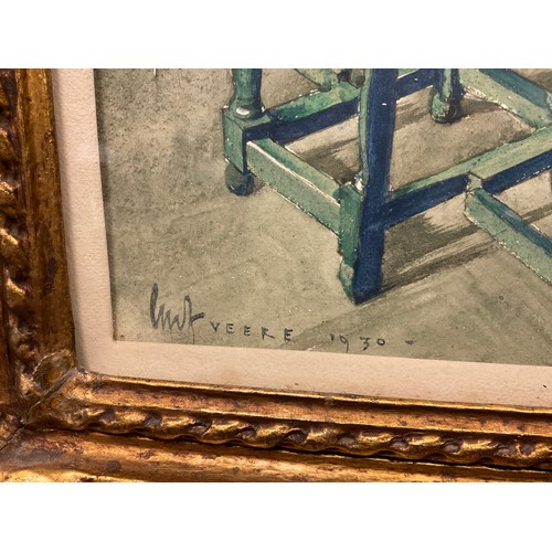 73 - Gordon Forsyth, R.I., A.R.C.A., Dutch Interior, signed, dated 1930, watercolour, 38cm x 27cm