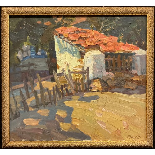 23 - Continental school, mid 20th century, Impressionist study -  ‘The Sheep pen, Evening summer light’, ... 