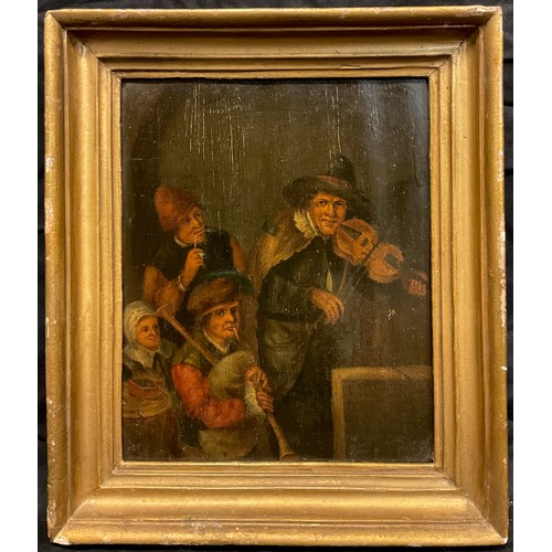 154 - Dutch School (18th/19th century), Tavern Musicians, oil on panel, 24.5cm x 20cm.