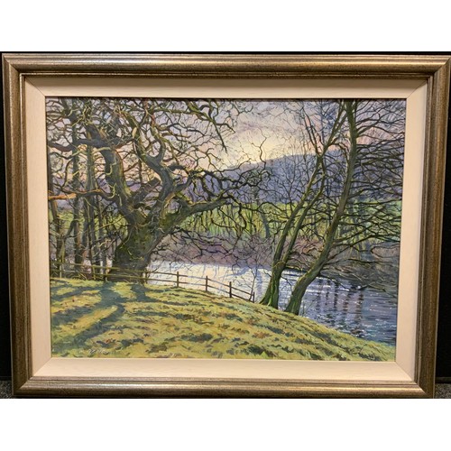 117 - Michael Groves
The Wye, Rowsley, Derbyshire
signed, oil on canvas, 45cm x 60cm