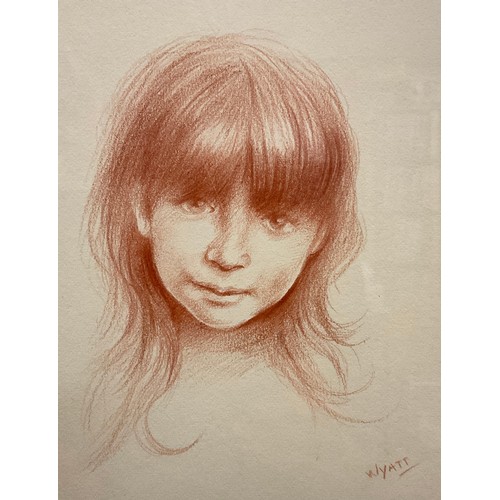 238 - Joyce Wyatt, Portrait of a Young Boy, signed, red chalk on paper, 64.5cm x 47.5cm;  another pair, sm... 