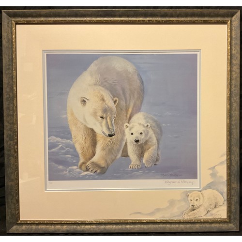 183 - Pollyanna Pickering (1942 - 2018) Mother Polar Bear With Cub, limited edition print 11/100, signed i... 