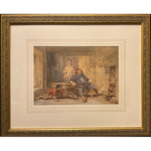 166 - George Cattermole, 19th century, 
The Key Snatchers, 
watercolour, 28cm x 40.5cm.