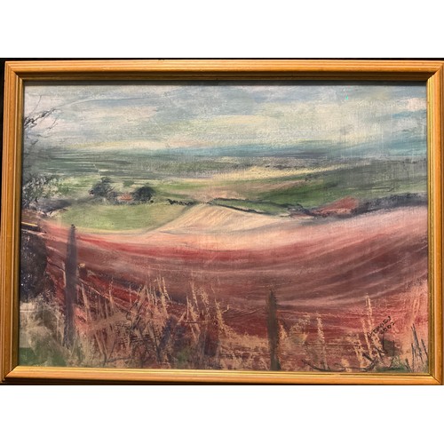 271 - G. Somerset, On top of the Downs, signed, oil on board, 41cm x 57cm.