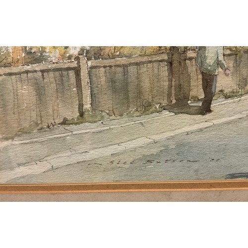 290 - Alec Butson, Toll Gate, Hadley Common, signed, watercolour, 32cm x 47cm.