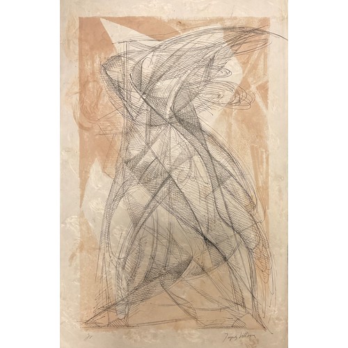 36 - Jacques Villon (1875 - 1963), Abstract Composition, Mouvement, lithograph on Japan paper, initialled... 