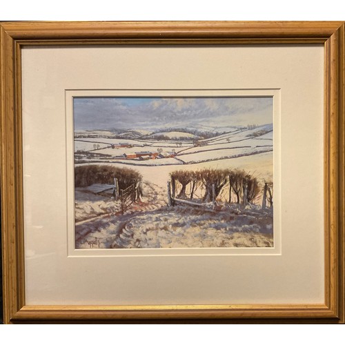 301 - Lionel Aggett (bn. 1938),
Winter Light,
signed, pastel, 24cm x 31.5cm.