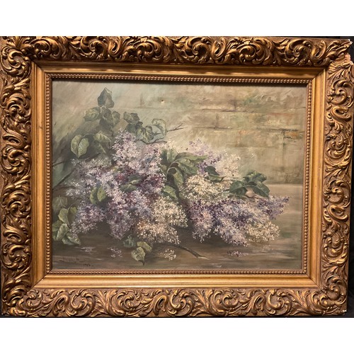 299 - Blanche Maw (early 20th century)
Still Life of Lilac Blossom
signed, dated 1906, oil on canvas, 45cm... 