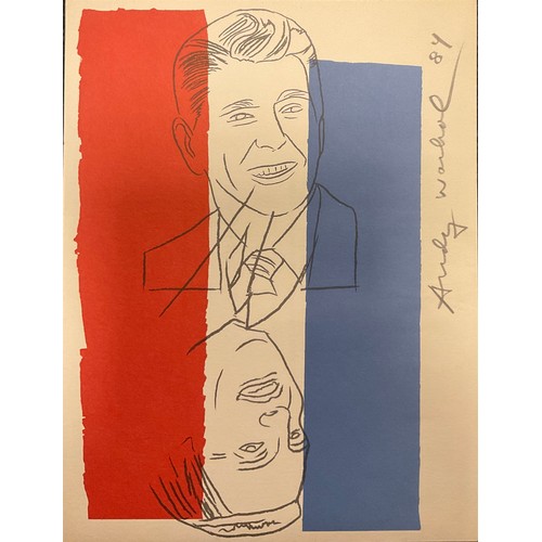 15 - Andy Warhol (1928 - 1987), Invitation, Regan/Mondale Election 1984, lithograph, signed in the plate,... 