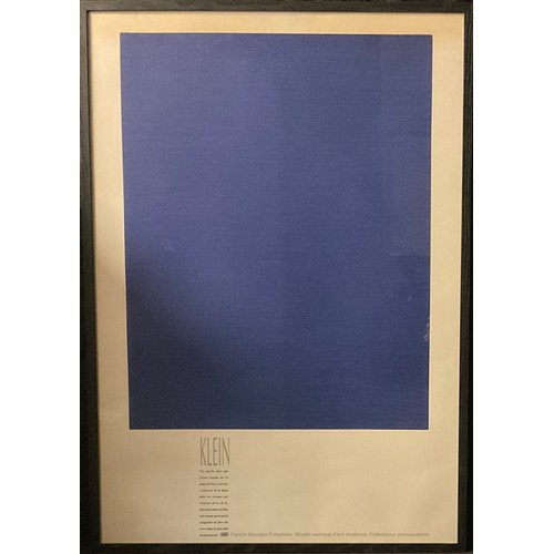 306 - Yves Klein 
'Monochrome Bleu' Exhibition Poster, Centre Pompidou, 1989, 
lithograph, 100cm x 69cm.