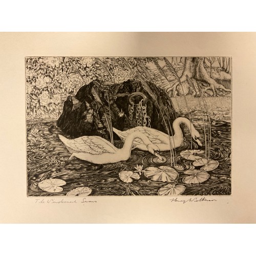 69 - A folio of mostly early 20th century aquatints, engravings and dry points, all signed in pencil, com... 