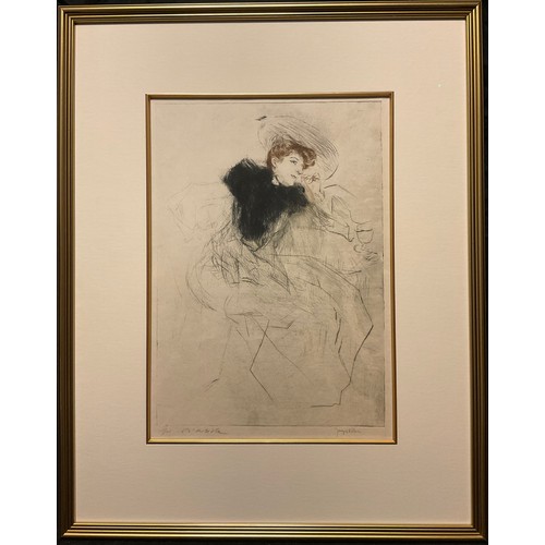 307 - Jacques Villon (1875 - 1963), La Cigarette, drypoint etching, artist's proof, signed in pencil, edit... 