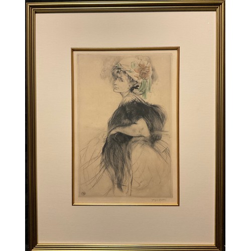 308 - Jacques Villon (1875 - 1963), Lili au Boa Noir, drypoint etching, signed in pencil, edition of 200, ... 