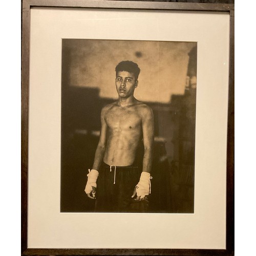 313 - The Douglas Brothers 
'Boxer' 
signed, titled, and dated to verso, Gelatin Silver Lith Print, 51cm x... 