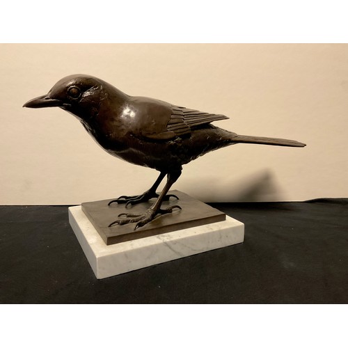 315 - Sally Arnup (1930-2015) ‘Blackbird’, Bronze sculpture, signed, limited edition number 10 of 10, marb... 