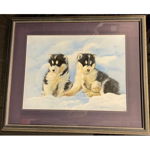 8 - Pollyanna Pickering (1942 - 2018) 
Husky Pups 
signed, gouache, 45cm x 59cm