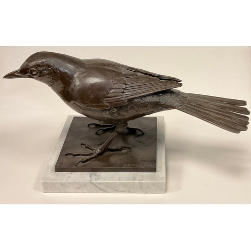 315 - Sally Arnup (1930-2015) ‘Blackbird’, Bronze sculpture, signed, limited edition number 10 of 10, marb... 