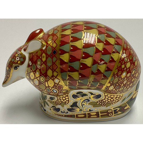42 - A Royal Crown Derby paperweight, Armadillo, gold stopper, unboxed