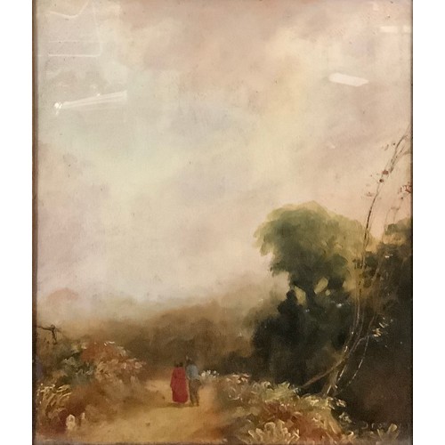 60 - David Cox (after), a country walk, oil on board