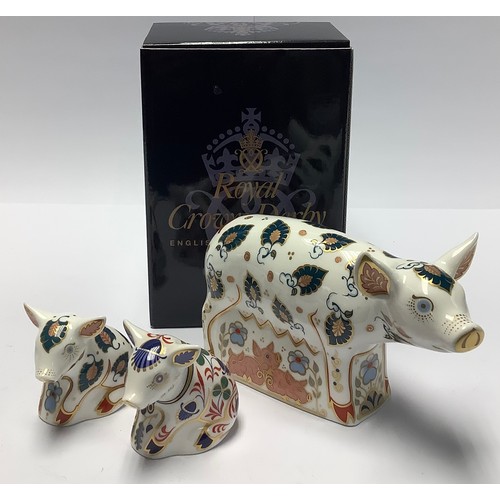 A Royal Crown Derby paperweight, Priscilla The Pig, Collector's