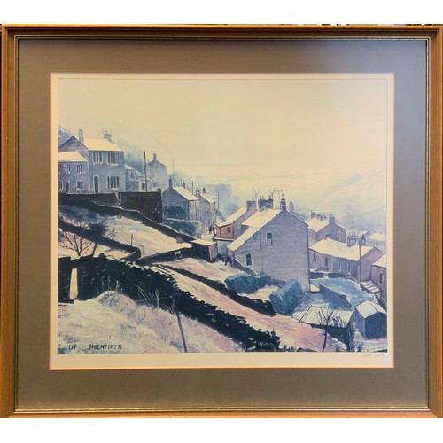 386 - Pictures and prints - A Peter Brook lithograph print,' Sprinkling of snow in Holmfirth', limited edi... 