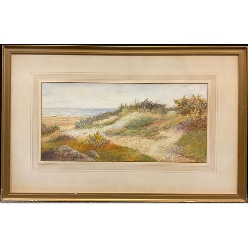 344 - James Matthews 
Near Littlehampton, Sussex Downs
signed, dated 1931, watercolour, 25cm x 53cm