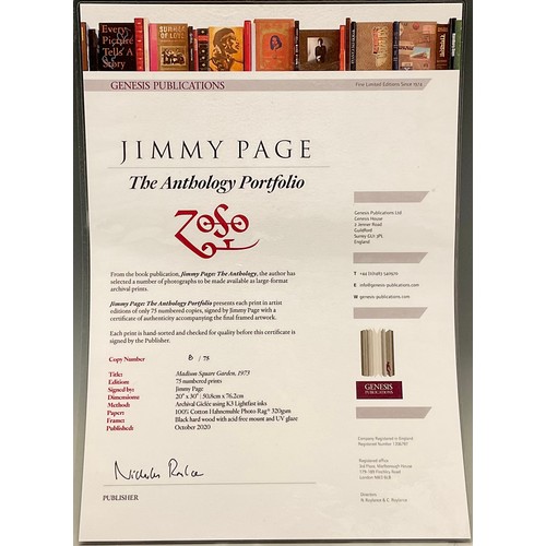 76A - Genesis Publications - Jimmy Page Print, The Anthology Portfolio, Madison Square garden, signed limi... 