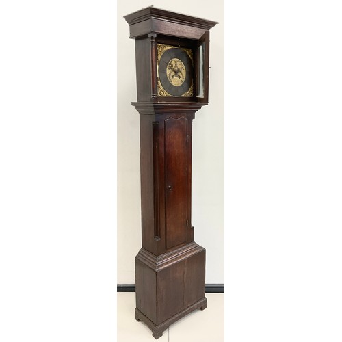 59 - A 19th century oak Longcase clock, by E. Foster, of Carlisle, brass dial with Roman numerals, and ar... 