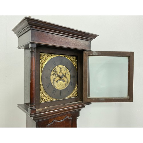 59 - A 19th century oak Longcase clock, by E. Foster, of Carlisle, brass dial with Roman numerals, and ar... 