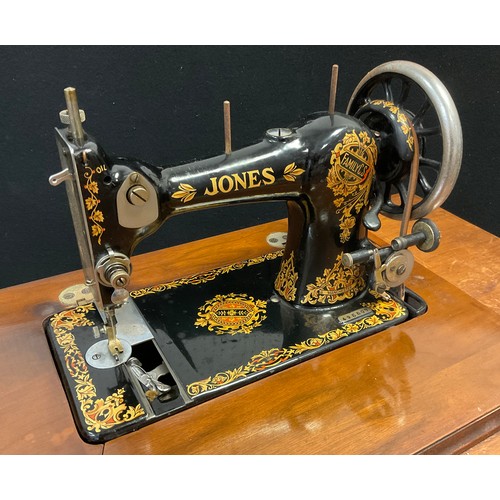 63 - A Jones ‘Family C. S.’ model treadle sewing machine, reg. number 495507.