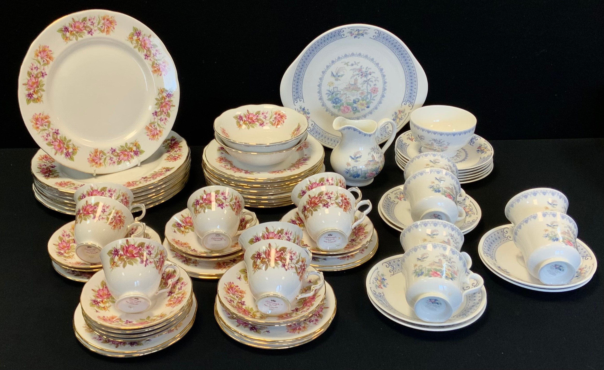 A Royal Albert tea set for six, in the pattern ‘Songbird’, including ...